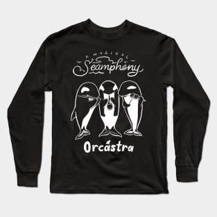 Orcastra Funny Whales Playing Music Long Sleeve T-Shirt